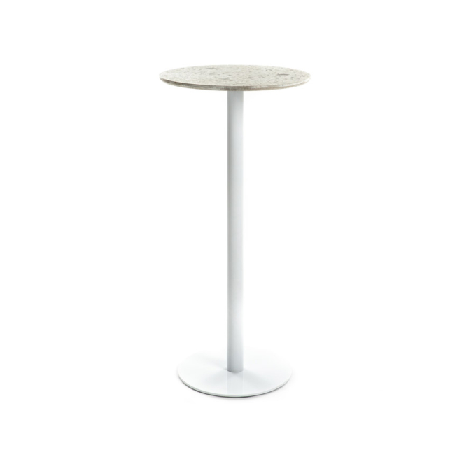 Terrazzo Table Round high white
