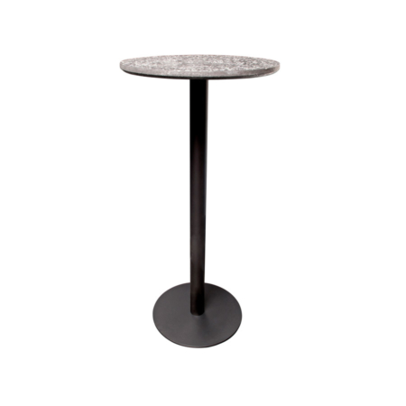 Terrazzo Table Round high black