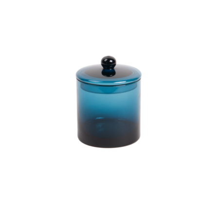 Picture of the Mika canister large blue mouth blown glass