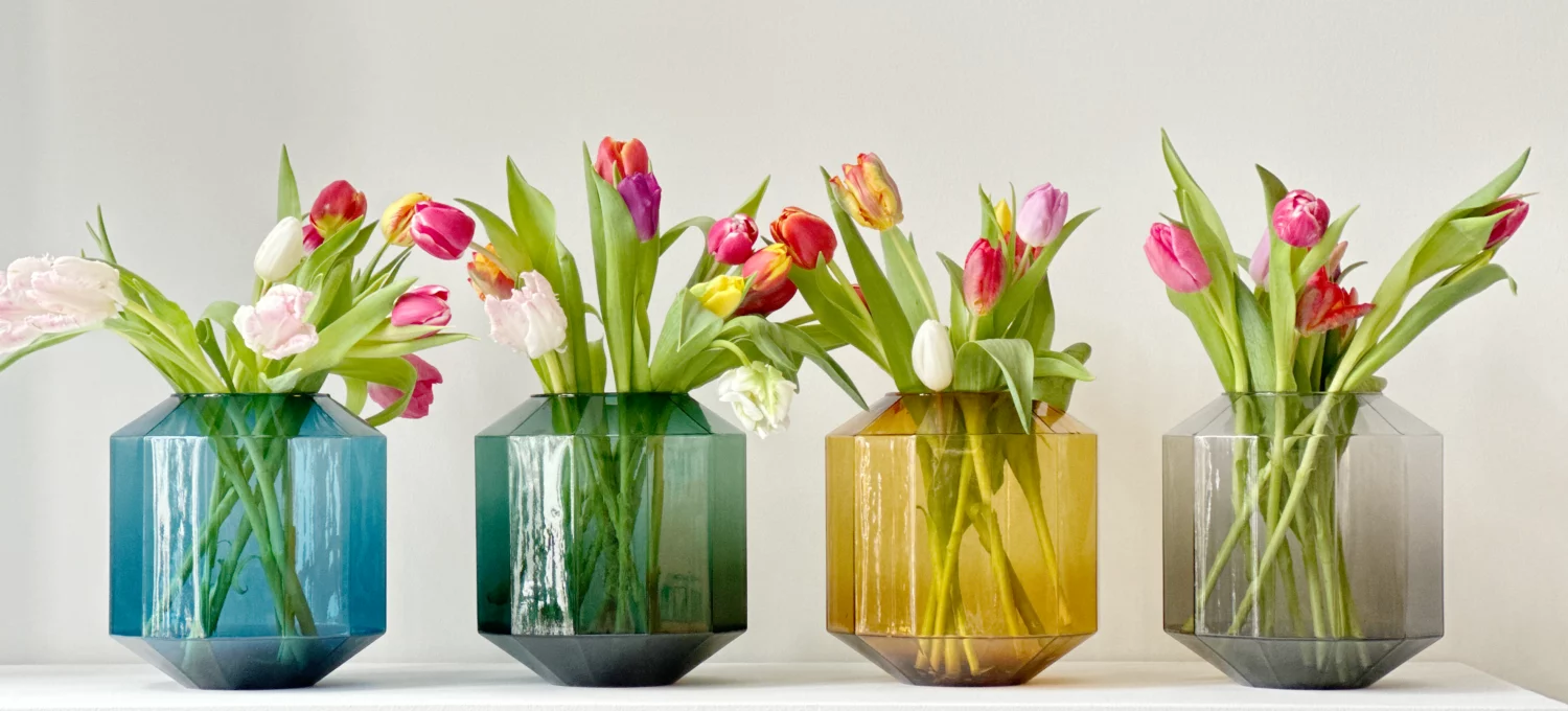 Bliss colorful, glass flower vases