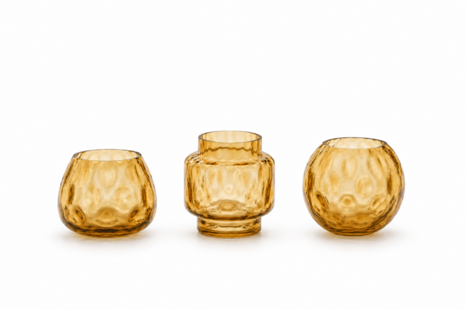 POLKA T-LIGHT MIX SET OF 3 AMBER – XLBA21104-60